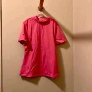 Lands' End Girls Short Sleeve Swim Top/Rashguard, Size L (14), Pink, Like New